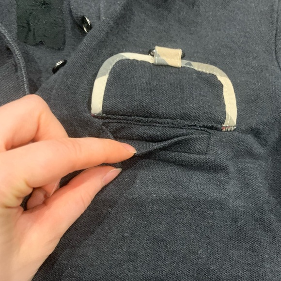 New Burberry Long Sleeve Polo Women’s Size S Dark Gray Authentic - Picture 3 of 11